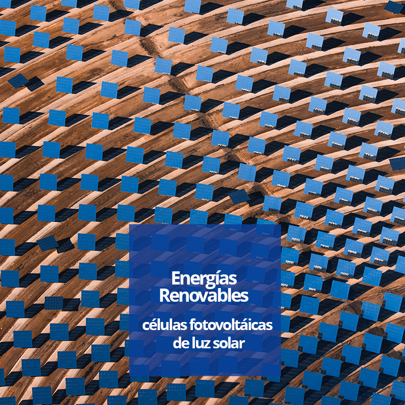 Energías renovables. Célula fotovoltaica para energía solar.
