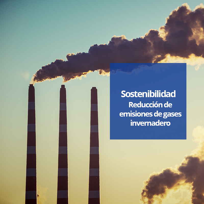 Sostenibilidad. Reducción de las emisiones de gases de efecto invernadero