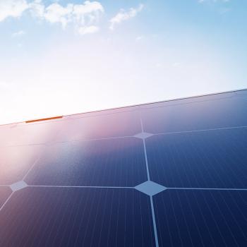 Sunlight reflecting on solar panels